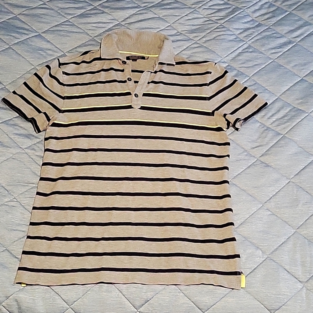 Banana republic performance pique polo men medium grey